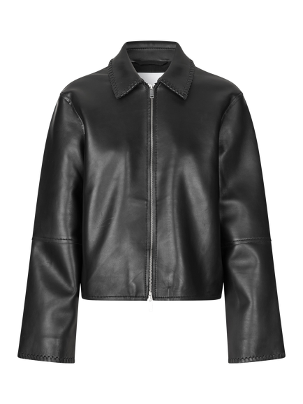 Samsøe Samsøe Lylo Leather Jacket, Black, Black