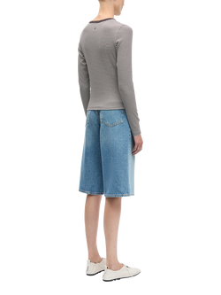 Samsøe Samsøe Slim Stripe Cardigan, Brown/White - view 2, Brown/White