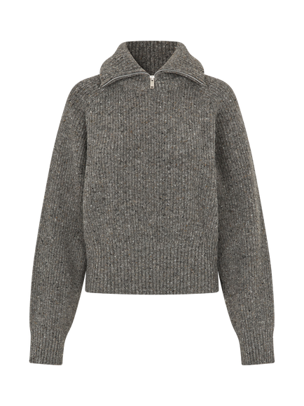 Samsøe Samsøe Mandy Wool Blend Turtleneck Jumper, Grey, Grey