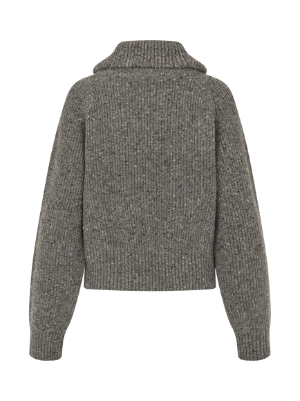 Samsøe Samsøe Mandy Wool Blend Turtleneck Jumper, Grey - view 2, Grey