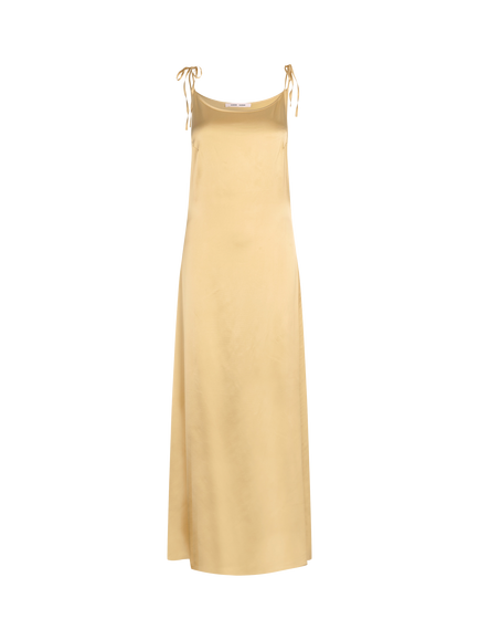Samsøe Samsøe Sasinga Sleeveless Satin Slip Maxi Dress, Yellow, Yellow