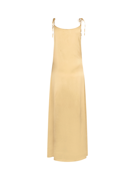 Samsøe Samsøe Sasinga Sleeveless Satin Slip Maxi Dress, Yellow - view 2, Yellow