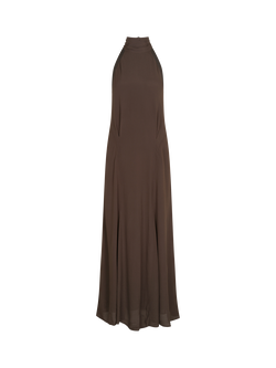 Samsøe Samsøe Saniva Halterneck Trapeze Maxi Dress, Dark Brown, Dark Brown