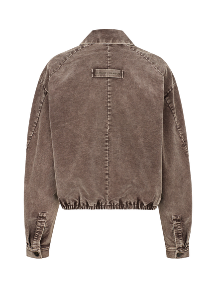 Samsøe Samsøe Kella Corduroy Denim Bomber Jacket, Washed Beige - view 2, Washed Beige