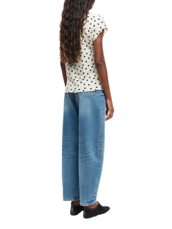 Samsøe Samsøe Saumi Cap Sleeve Polka Dot Top, Cream/Bla - view 2, Cream/Black