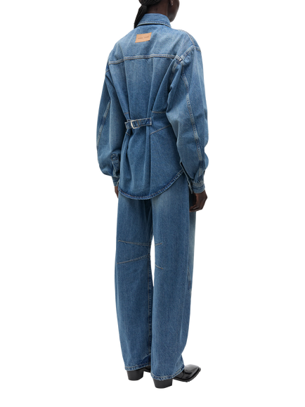 Samsøe Samsøe Harp Seam Oversized Denim Shirt, Blue - view 2, Blue