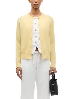 Samsøe Samsøe Nor Round Neck Short Cardigan, Yellow, Yellow