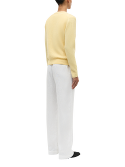 Samsøe Samsøe Nor Round Neck Short Cardigan, Yellow - view 2, Yellow