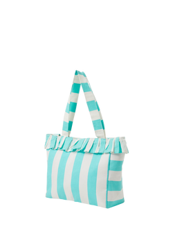 Angels by Accessorize Kids' Striped Slogan Tote Bag, Turquoise - view 2, Turquoise