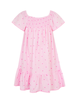 Angels by Accessorize Kids' Heart Embroidered Dress, Pink, Pink
