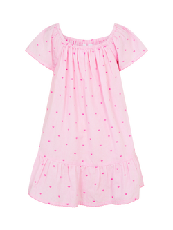 Angels by Accessorize Kids' Heart Embroidered Dress, Pink - view 2, Pink