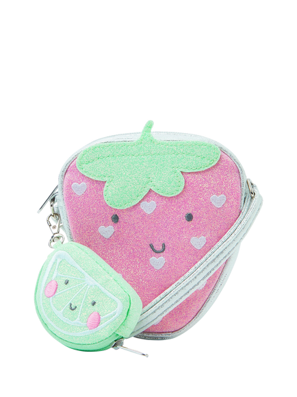 Angels by Accessorize Kids' Strawberry Shoulder Bag and Purse Set, Pink, Pink