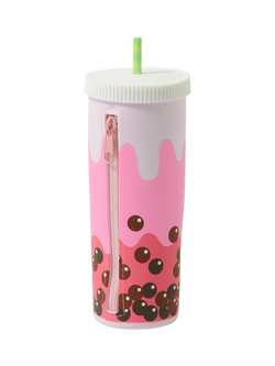Angels by Accessorize Boba Pencil Case, Pink - view 2, Pink