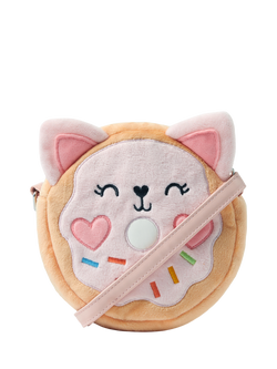 Angels by Accessorize Kids' Plush Doughnut Crossbody Bag, Pink, Pink