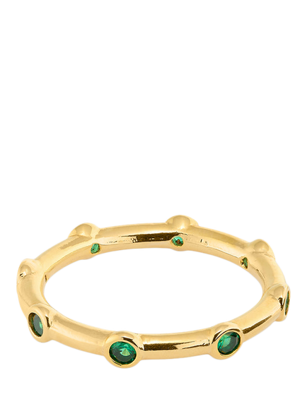 Orelia Stationed Crystal Ring, Emerald, Emerald