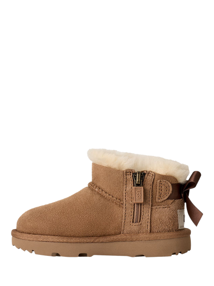 UGG Kids' Ultra Mini Bailey Bow Boots, Chestnut - view 2, Chesnut