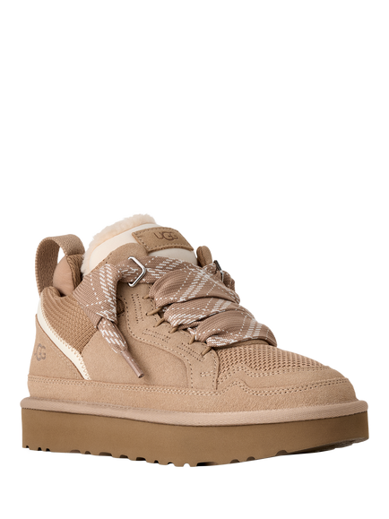 UGG Lowmel Suede Blend Trainers, Sand - view 2, Sand