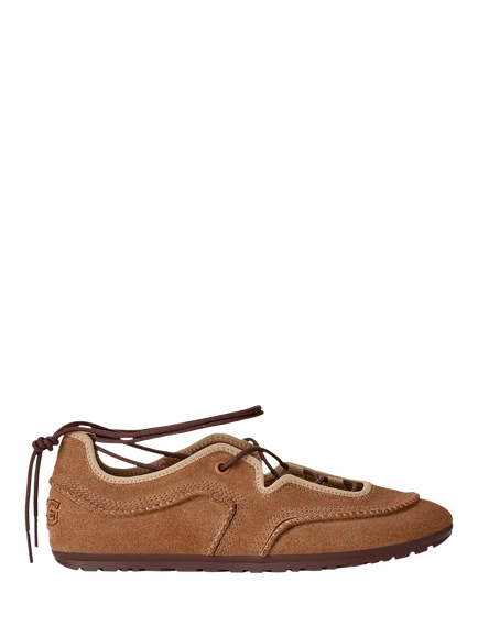 UGG Quill Suede Ballerina Trainers, Chestnut, Chestnut