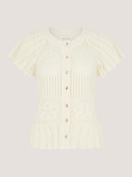 Monsoon Indi Cardigan, Ivory, Ivory