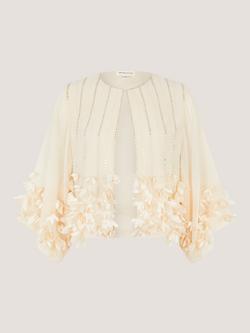 Monsoon Claire Appliqué Jacket, Ivory, Ivory