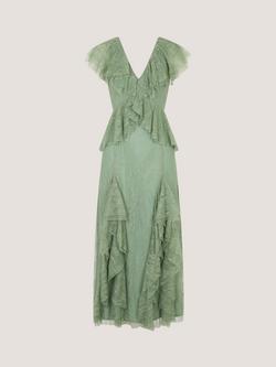 Monsoon Alda Lace Dress, Sage, Sage