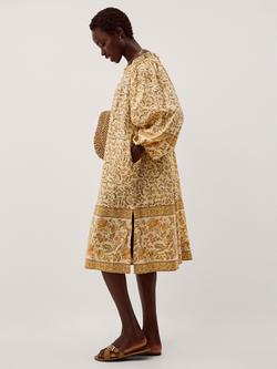 Monsoon Ari Bardot Dress, Mustard, Mustard