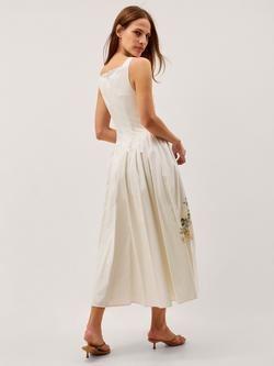 Monsoon Cindy Floral Dress, Ivory - view 2, Ivory