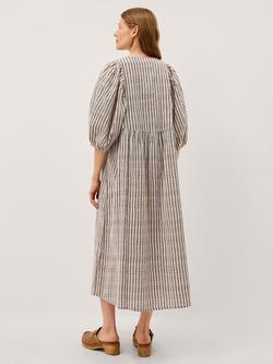 Monsoon Laila Embroidered Striped Tunic Dress, Ivory/Multi - view 2, Ivory/Multi