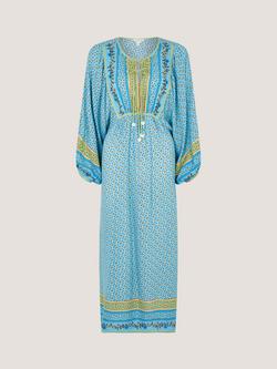 Monsoon Millie Maxi Dress containing LENZING™ ECOVERO™ Viscose, Pale Blue, Pale Blue