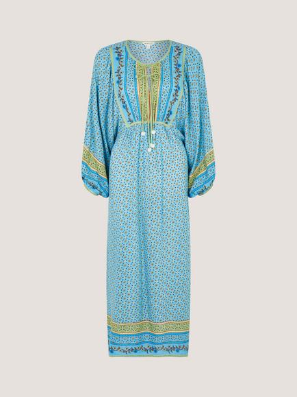 Monsoon Millie Maxi Dress containing LENZING™ ECOVERO™ Viscose, Pale Blue, Pale Blue