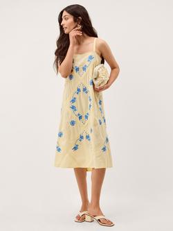 Monsoon Sophie Floral Cami Dress, Yellow/Blue, Yellow/Blue