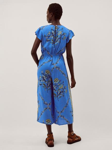 Monsoon Amiee Jumpsuit containing LENZING™ ECOVERO™ Viscose, Blue - view 2, Blue