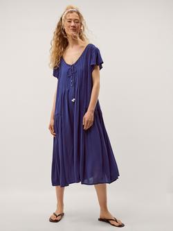 Monsoon Eva Lace Culotte Jumpsuit containing LENZING™ ECOVERO™ Viscose, Blue, Blue