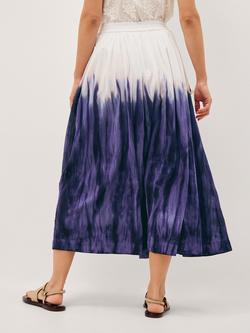 Monsoon Elise Ombre Maxi Skirt, Blue/White - view 2, Blue/White