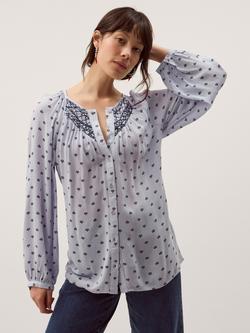 Monsoon Mia Print Blouse, Blue, Blue