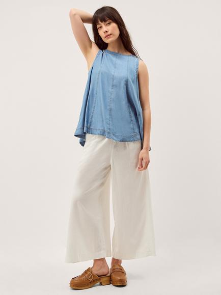 Monsoon Maisie Linen Blend Crop Wide Leg Trousers containing LENZING™ ECOVERO™ Viscose, White, White