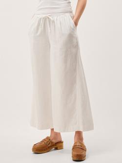 Monsoon Maisie Linen Blend Crop Wide Leg Trousers containing LENZING™ ECOVERO™ Viscose, White - view 2, White