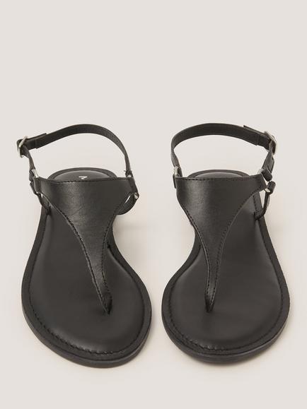 Monsoon Immy Leather Open-Toe Sandals, Black - view 2, Black