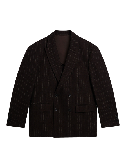 Percival Wool Blend Stripe Blazer, Espresso, Espresso