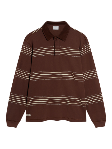 Percival Editor Rugby Sweatshirt, Espresso, Espresso