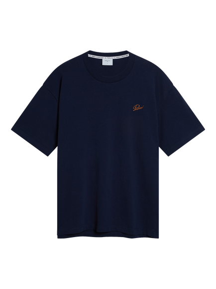 Percival Script Embroidery T-Shirt, Navy, Navy