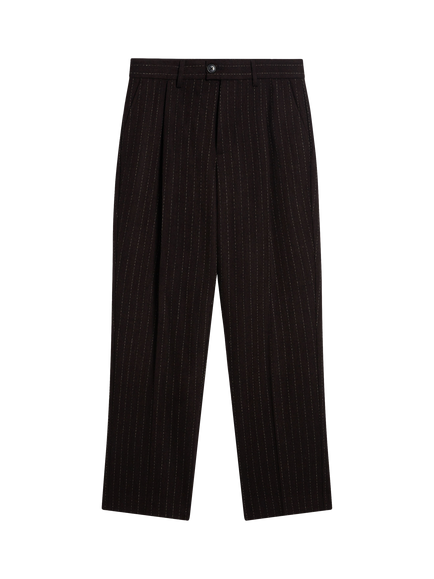 Percival Wool Blend Stripe Trousers, Espresso, Espresso