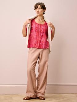 Brora Cotton-Silk Batik Blouse, Fuchsia - view 2, Fuchsia