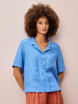 Brora Linen Textured Weave Utility Shirt, Harebell, Harebell