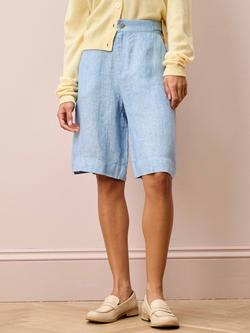 Brora Herr Pure Linen Shorts, Porcelain, Porcelain
