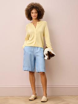 Brora Herr Pure Linen Shorts, Porcelain - view 2, Porcelain