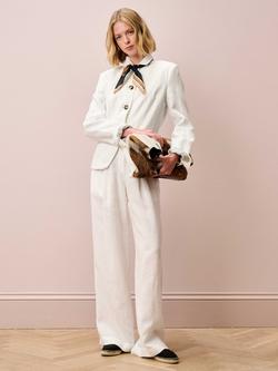 Brora Washed Linen Jacket, White - view 2, White