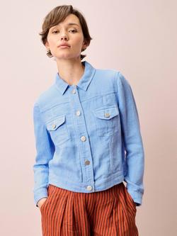 Brora Pure Linen Utility Jacket, Iris, Iris