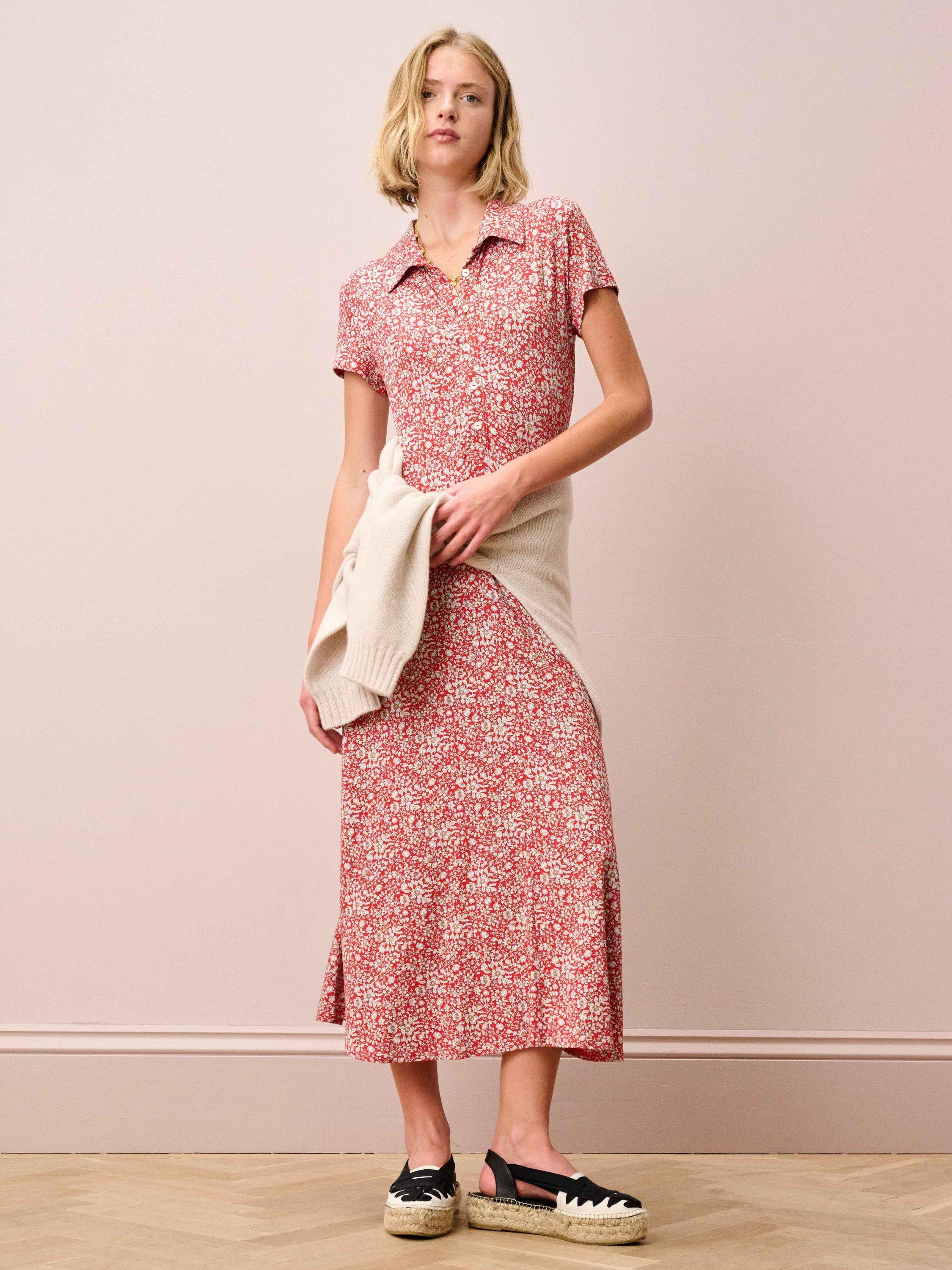 knee length chambray dress Melts My Heart Chambray Dress- Light Denim