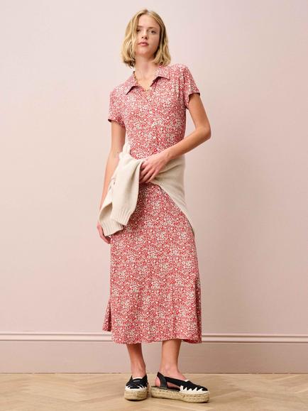 Brora Liberty Jersey Cap Sleeve Dress, Cherry Blossom, Cherry Blossom